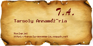 Tarsoly Annamária névjegykártya